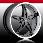 chrome rims, custom rims Vixen Black